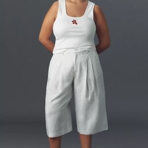 NWT The Avery Pleated Wide-Leg Trousers by Maeve: Linen Culotte Edition NWT LP